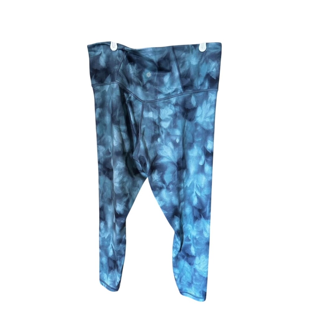 Athleta Elation Leggings 1X Blue Tie Dye High Rise 7/8 Tight